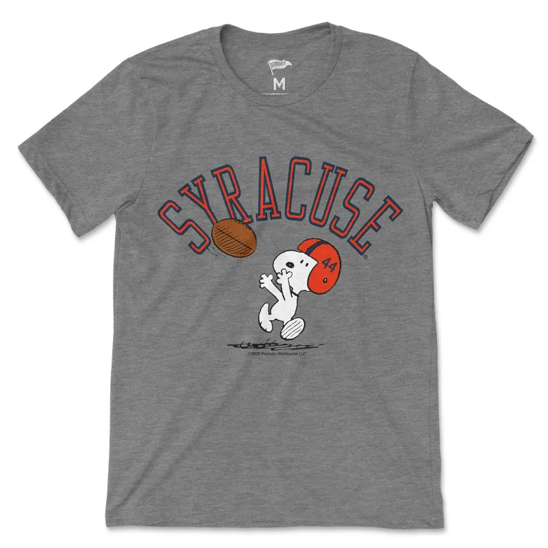 Peanuts x Syracuse World Famous Football Player Tee sold by Streaker Sports