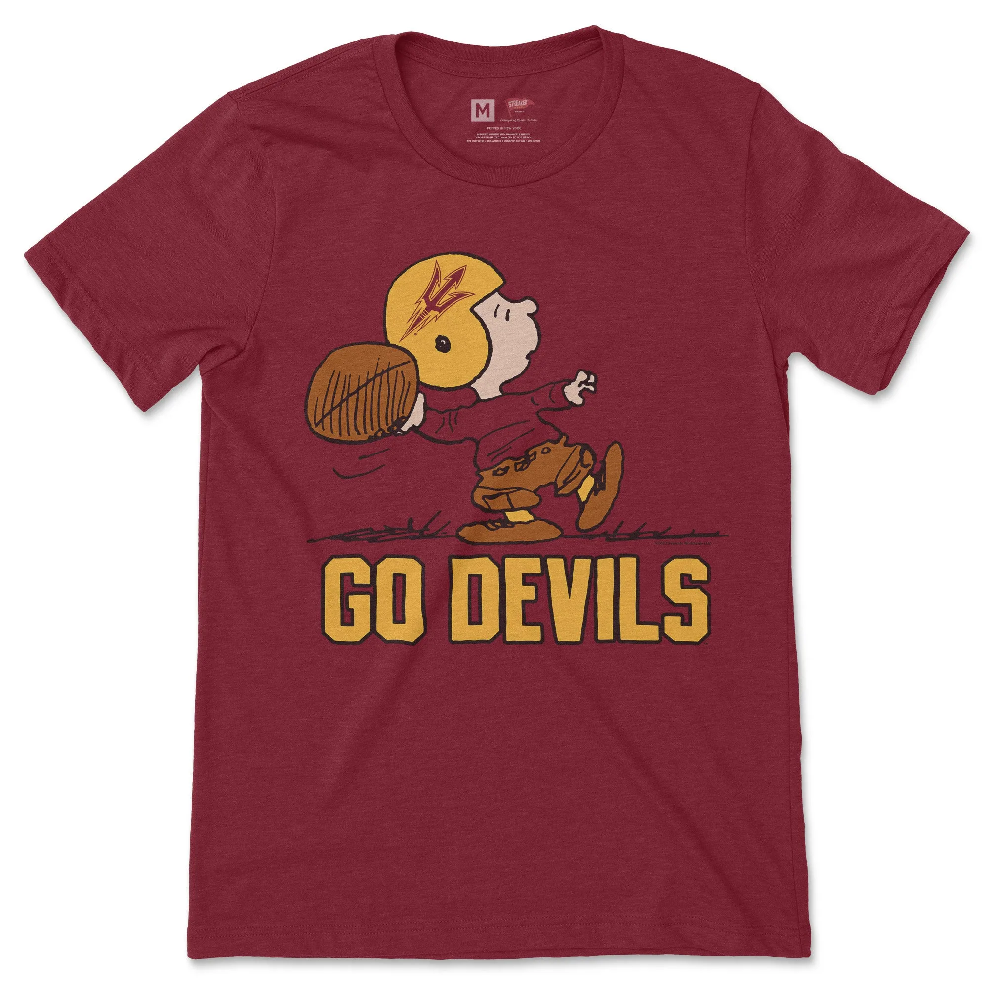Peanuts x Arizona State Quarterback Tee sold by Streaker Sports