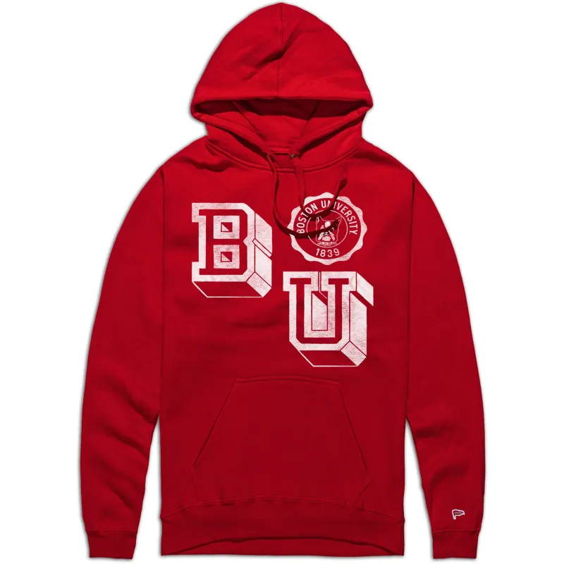 Boston University Vintage Letterman Hoodie sold by Streaker Sports