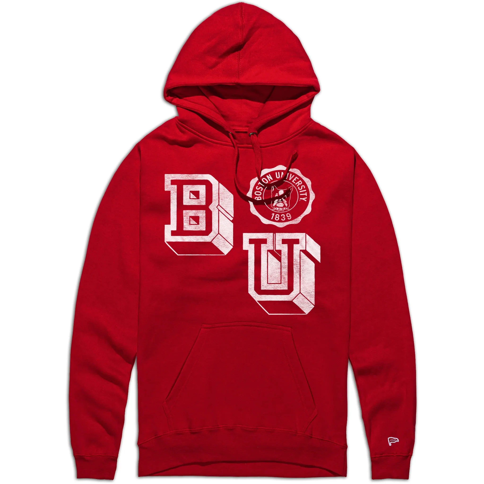 Boston University Vintage Letterman Hoodie sold by Streaker Sports
