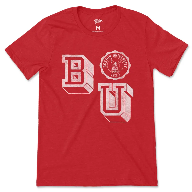 Boston University Vintage Letterman Tee sold by Streaker Sports