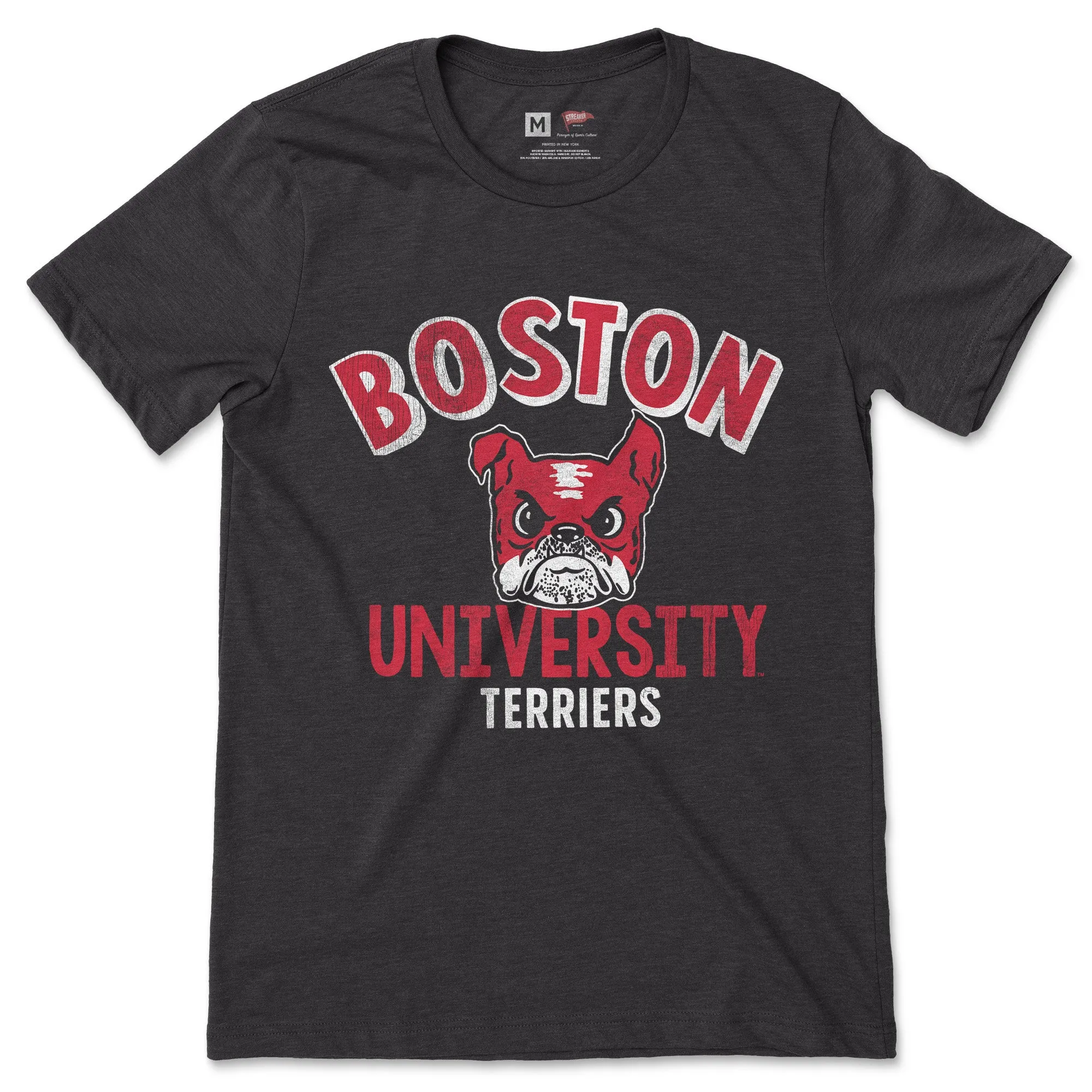 Boston University Vintage Terrier Spirit Tee sold by Streaker Sports