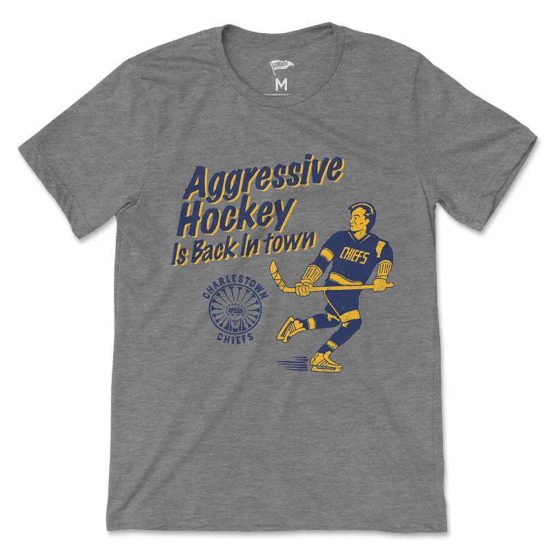 Slap Shot Aggressive Hockey Is Back In Town Tee sold by Streaker Sports