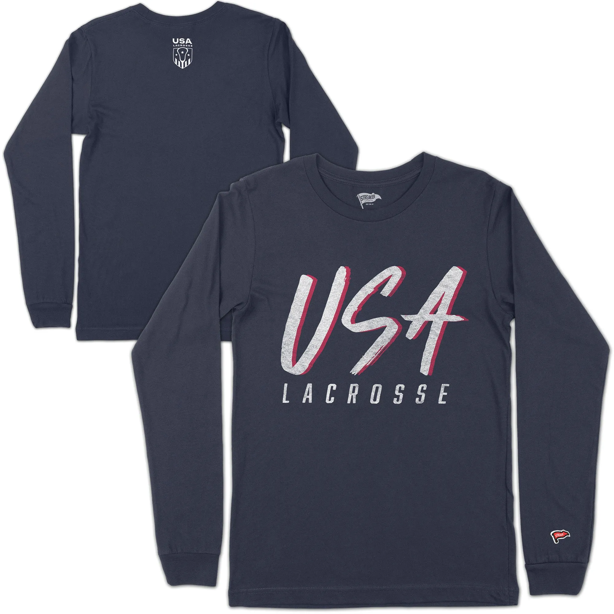 USA Lacrosse Retro Script Long Sleeve sold by Streaker Sports