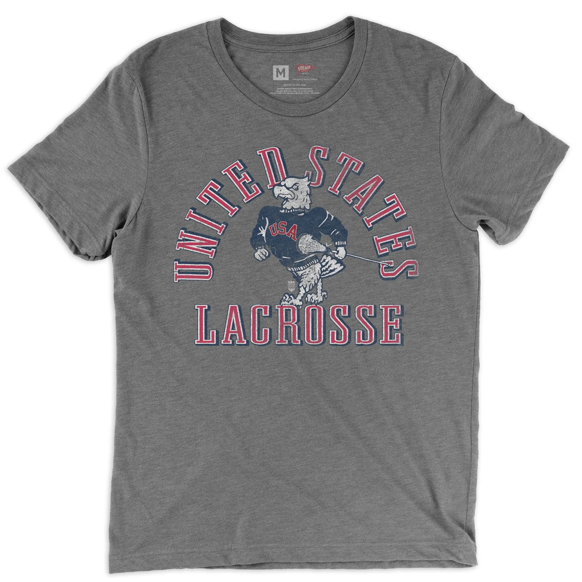 USA Lacrosse Vintage Eagle Mascot Tee sold by Streaker Sports