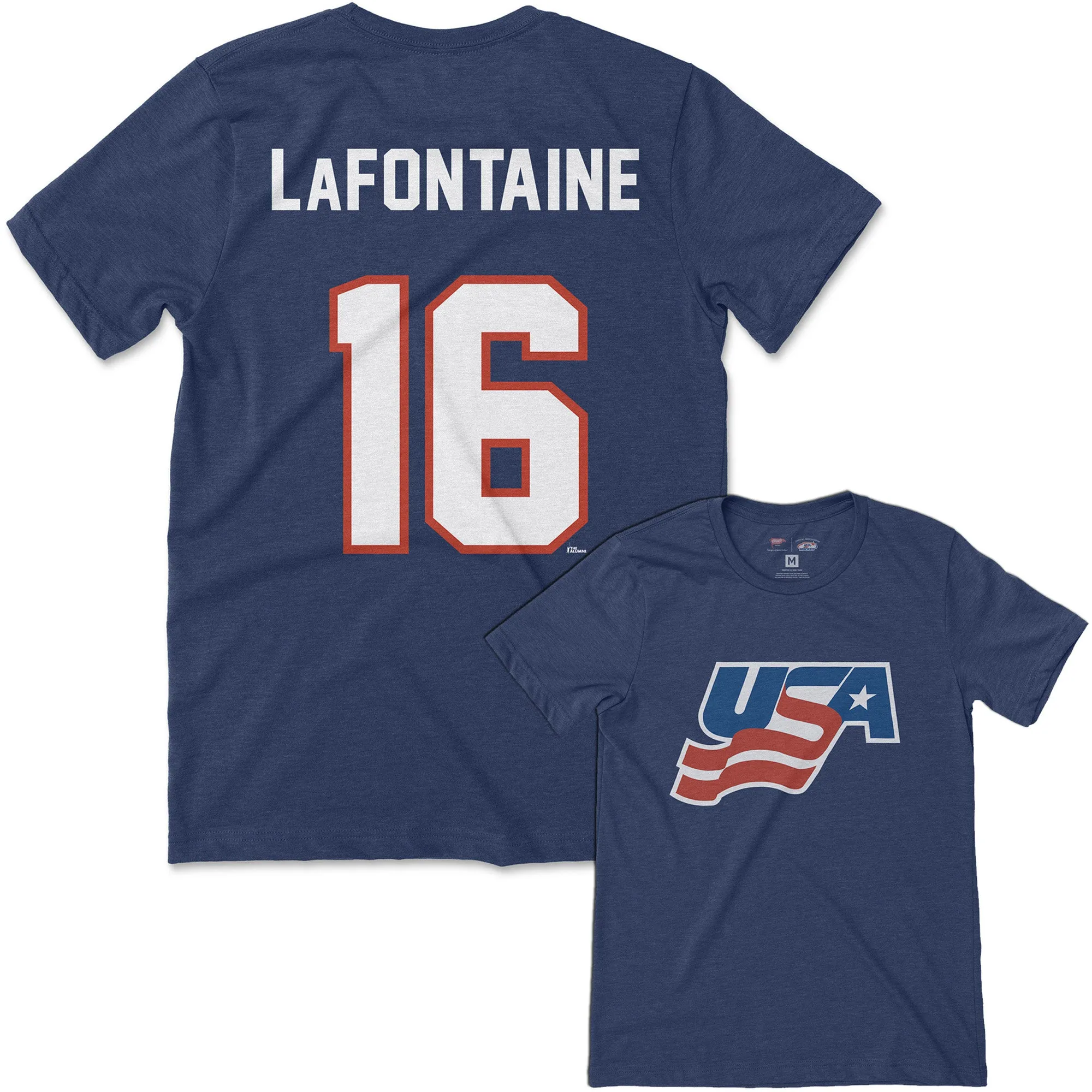Team USA Pat LaFontaine Jersey Tee sold by Streaker Sports