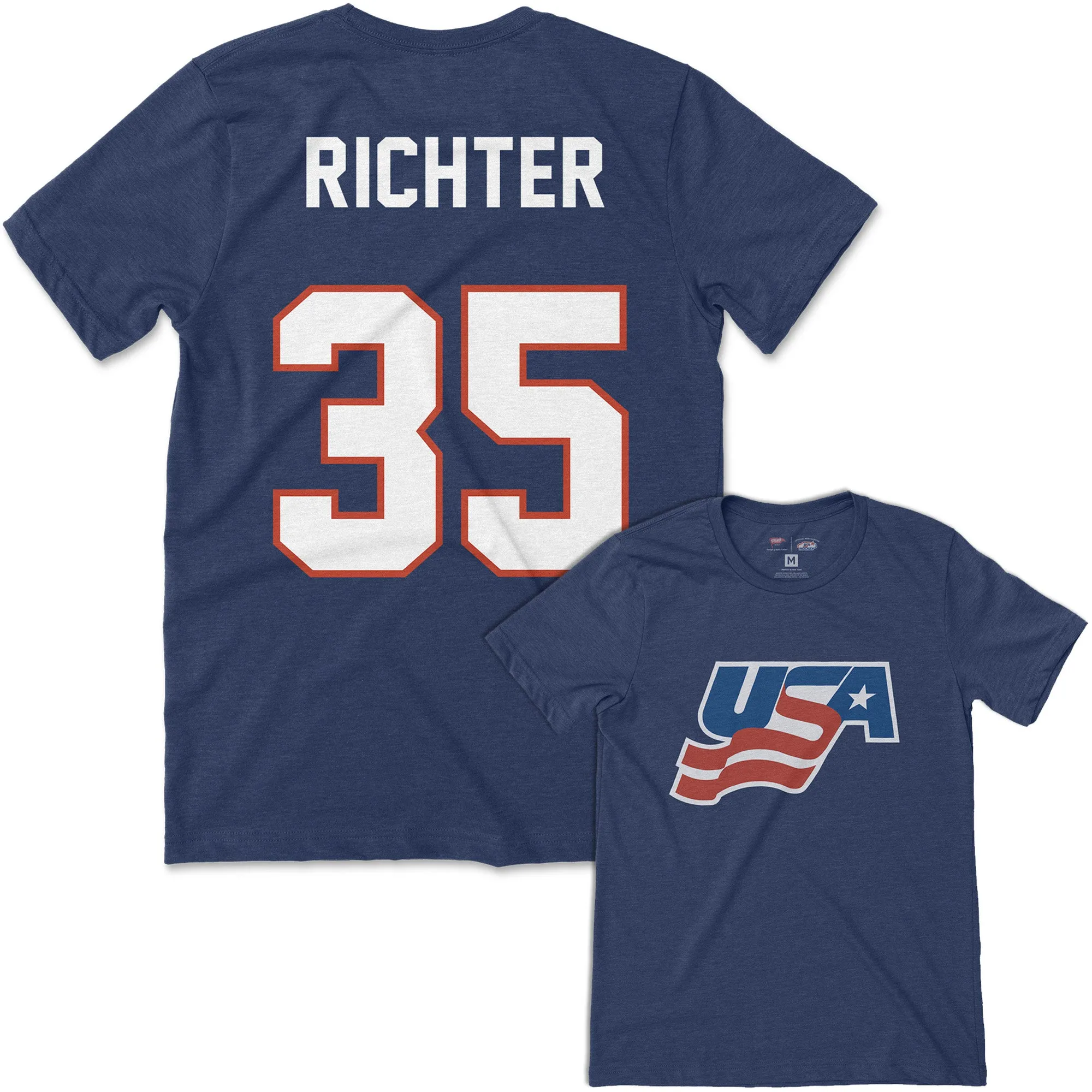 Team USA Mike Richter Jersey Tee sold by Streaker Sports