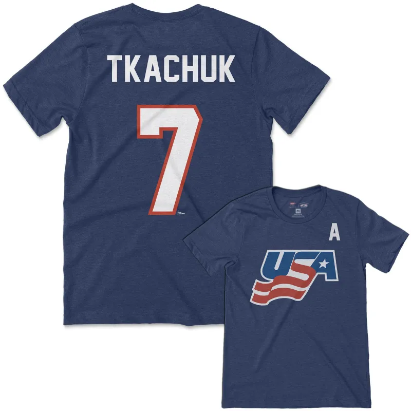 Team USA Keith Tkachuk Jersey Tee sold by Streaker Sports