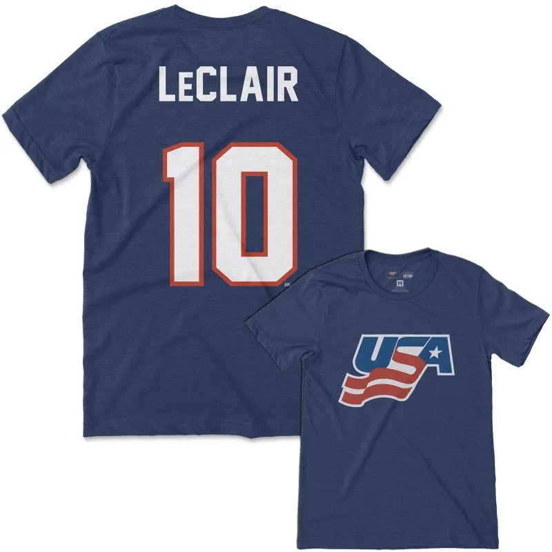 Team USA John LeClair Jersey Tee sold by Streaker Sports
