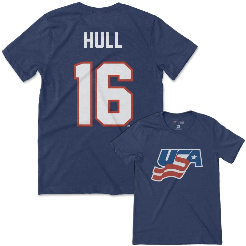 Team USA Brett Hull Jersey Tee sold by Streaker Sports
