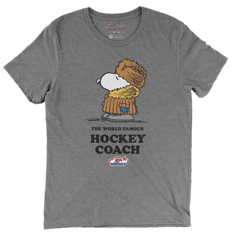 Peanuts x USA Hockey World Famous Hockey Coach Tee sold by Streaker Sports