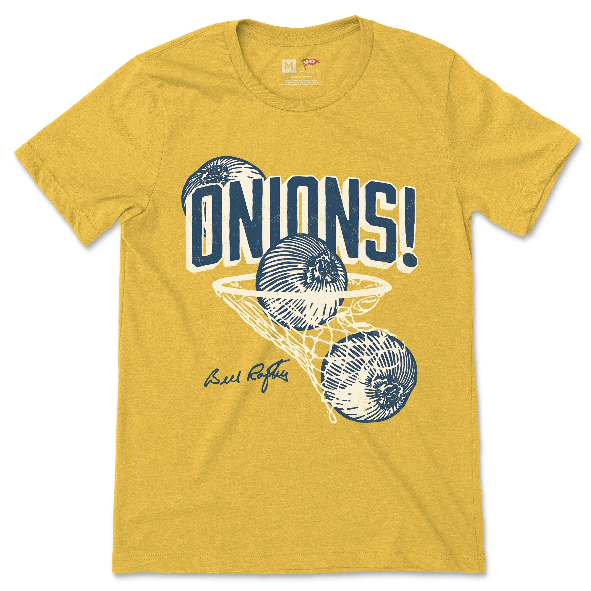 Bill Raftery Onions! Hoop Tee Gold & Blue sold by Streaker Sports