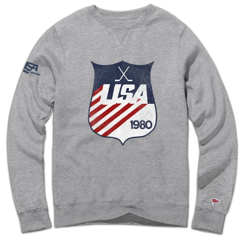 1980 USA Hockey Shield Crewneck Sweatshirt sold by Streaker Sports