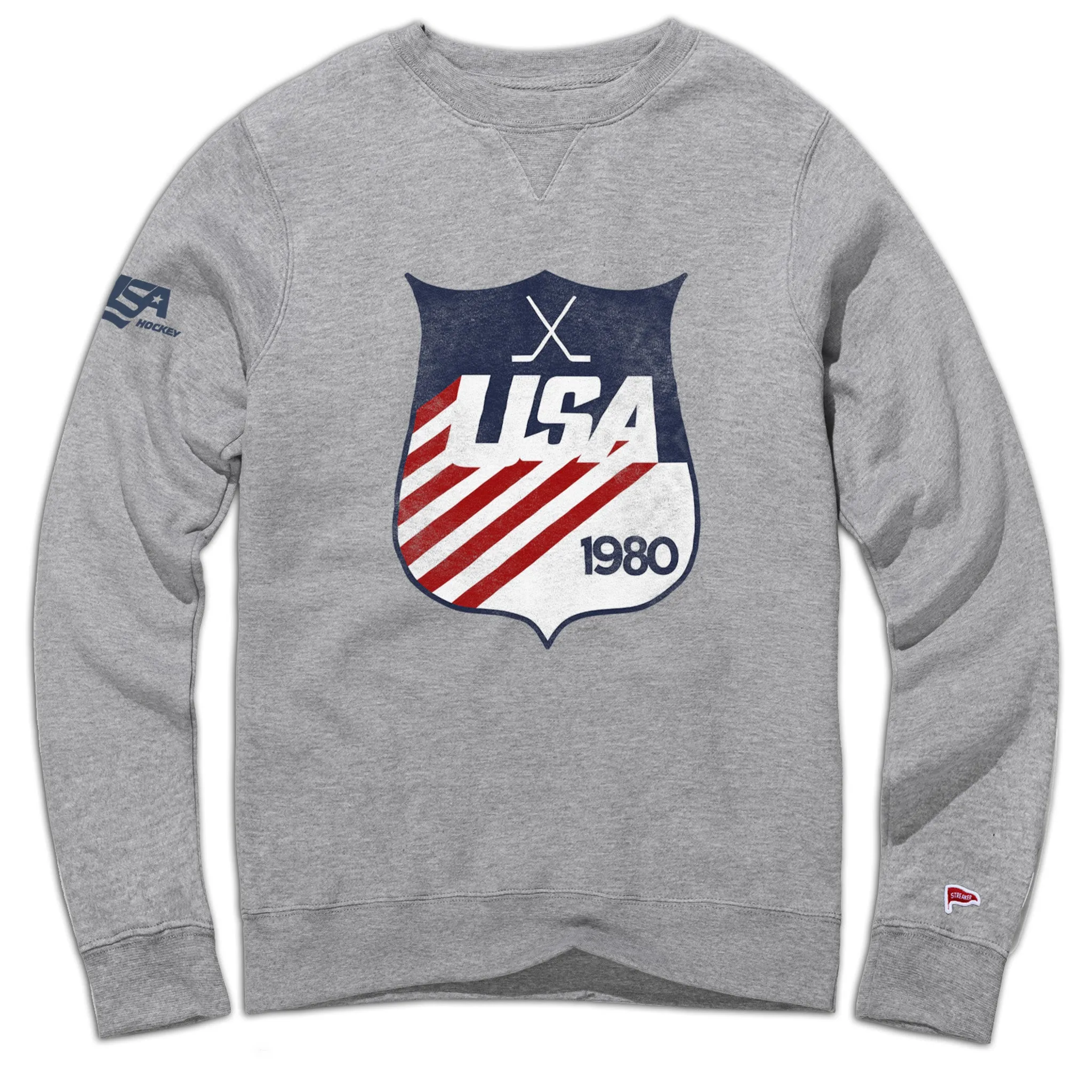 1980 USA Hockey Shield Crewneck Sweatshirt sold by Streaker Sports