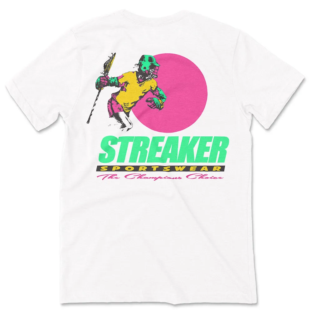 Streaker Champions Choice Retro Lacrosse Logo Tee sold by Streaker Sports