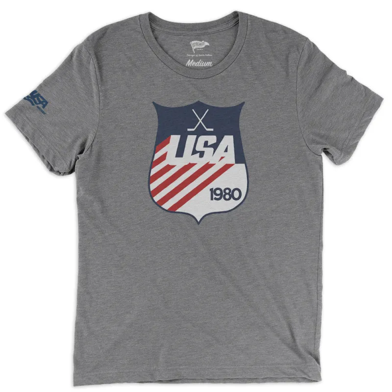 1980 USA Hockey Shield Tee sold by Streaker Sports