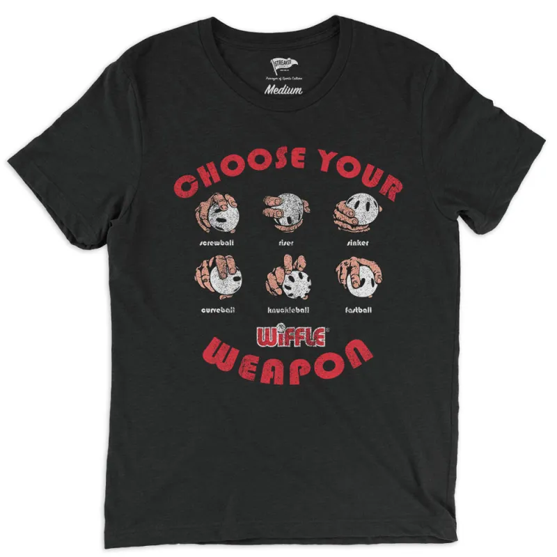 Wiffle Ball Choose Your Weapon Tee sold by Streaker Sports