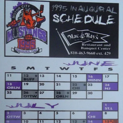 1995 Motor City Mustangs Tee sold by Streaker Sports product image thumbnail 2