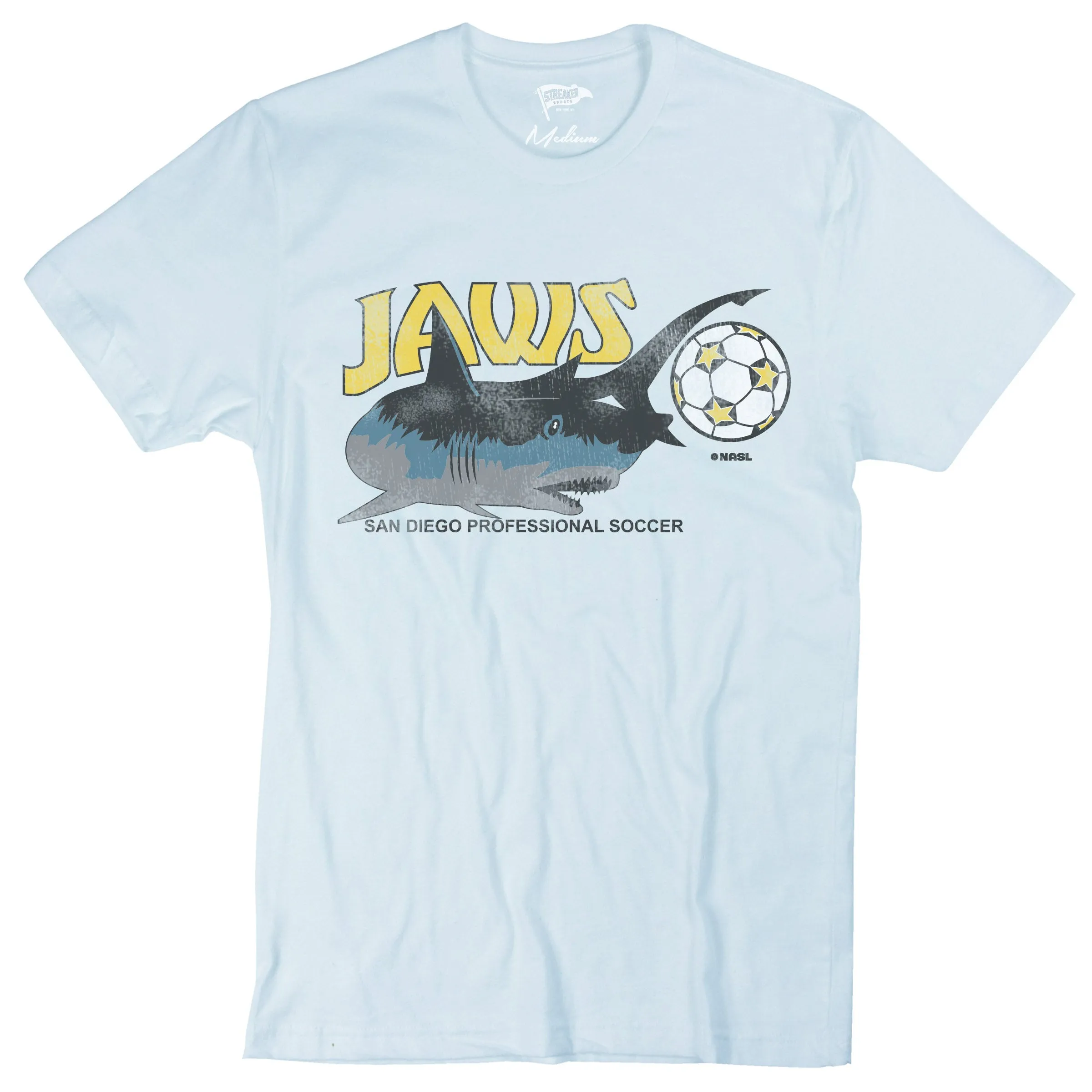 1976 San Diego Jaws Tee sold by Streaker Sports