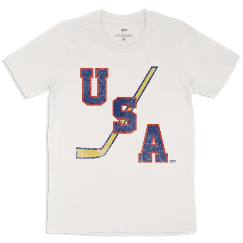 USA Hockey Vintage Stick Logo Tee sold by Streaker Sports