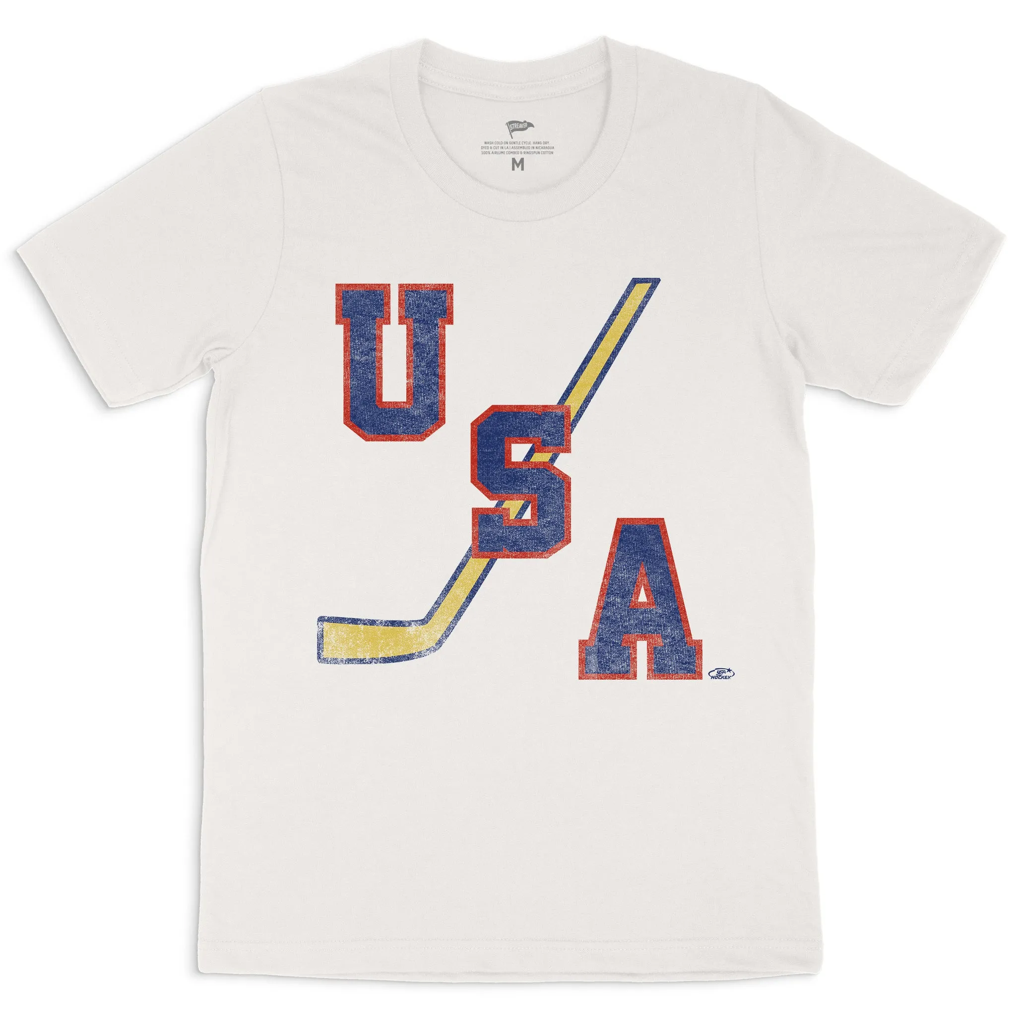 USA Hockey Vintage Stick Logo Tee sold by Streaker Sports