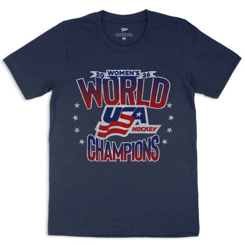 USA Hockey Women's World Champions Tee made by Streaker Sports