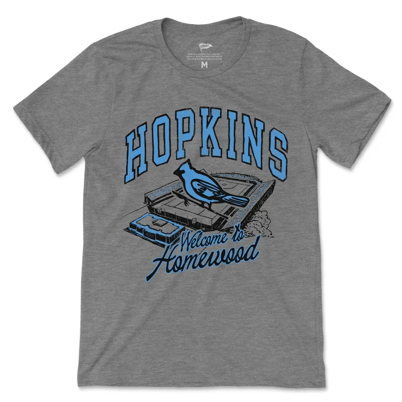 Johns Hopkins Vintage Welcome to Homewood Tee sold by Streaker Sports