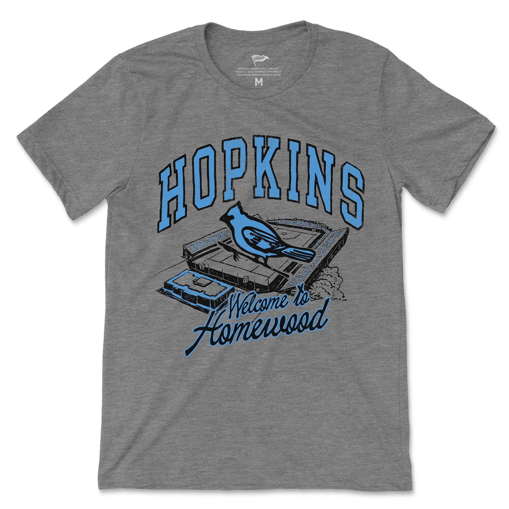 Johns Hopkins Vintage Welcome to Homewood Tee sold by Streaker Sports