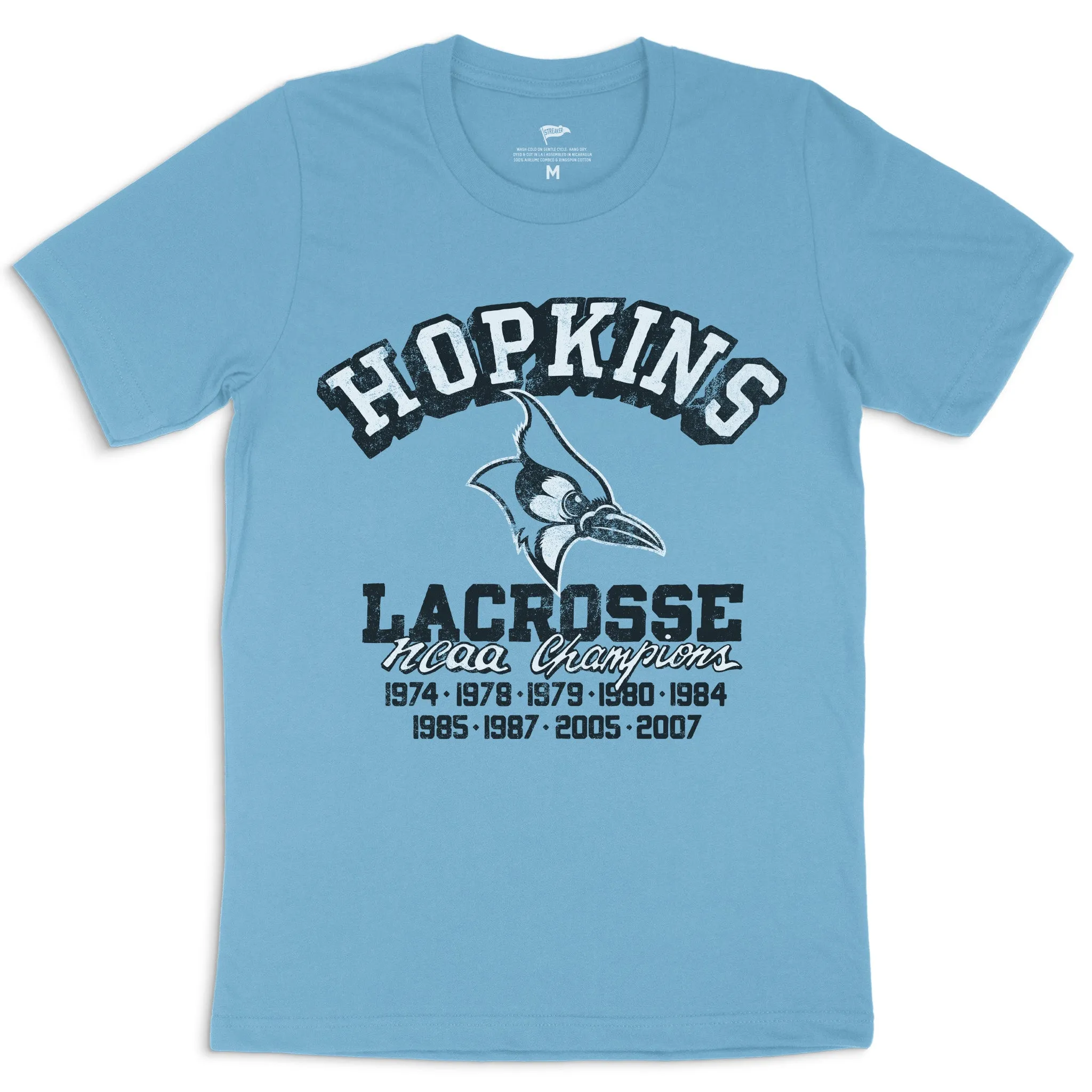 Johns Hopkins Vintage Lacrosse Champions Tee sold by Streaker Sports