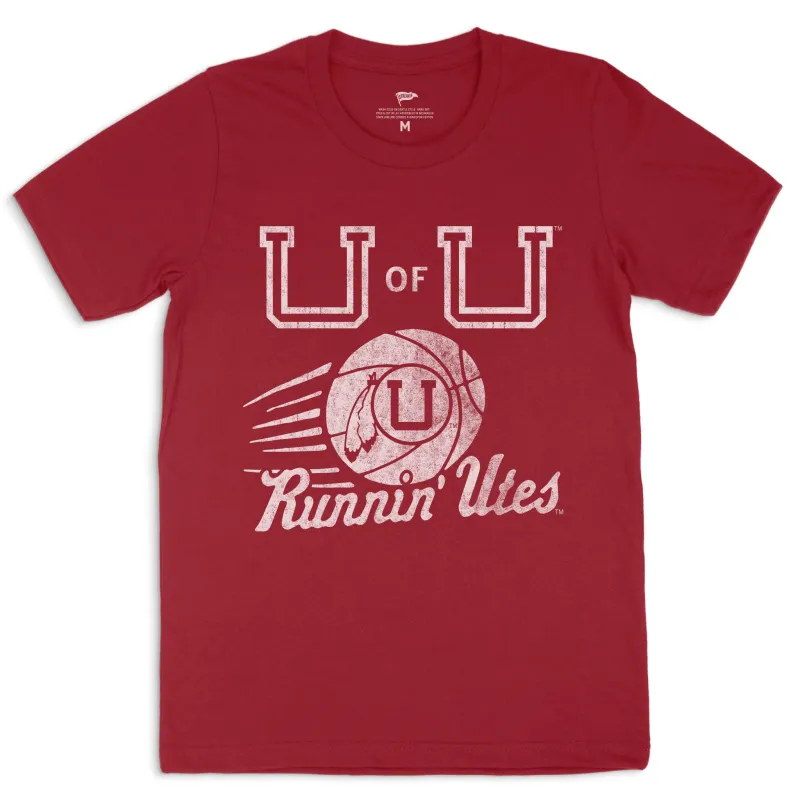Utah Runnin' Utes Vintage Basketball Tee sold by Streaker Sports
