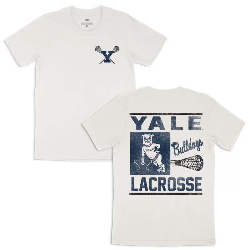Yale Vintage Hi-Wall Lacrosse Tee made by Streaker Sports