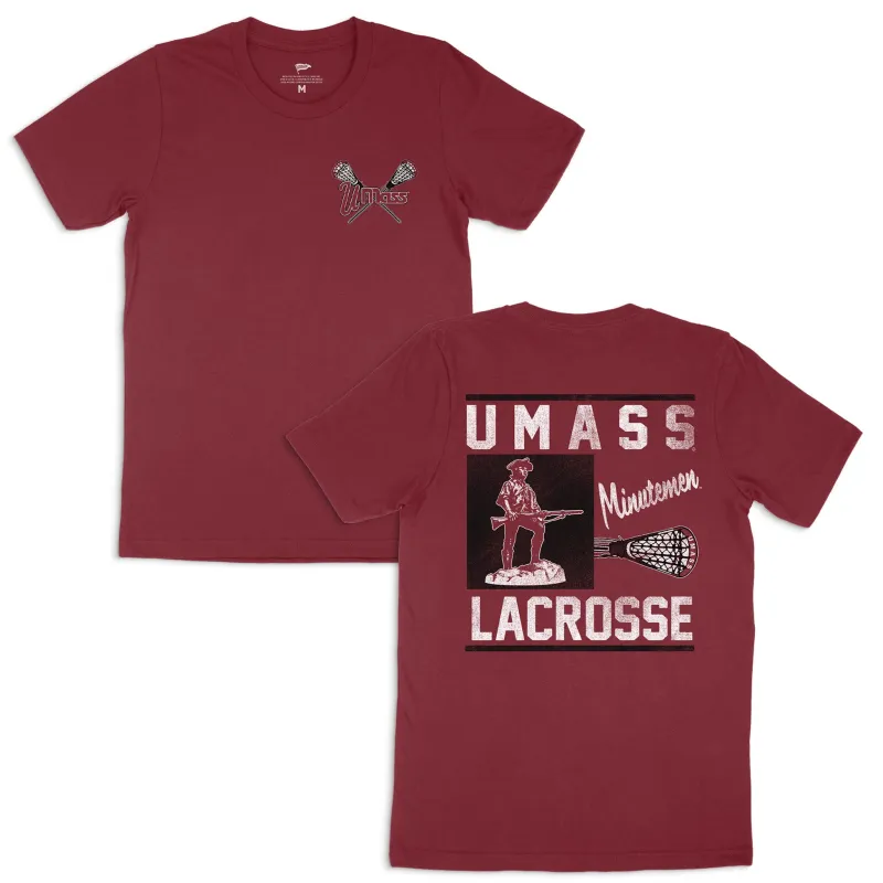 UMass Vintage Hi-Wall Lacrosse Tee made by Streaker Sports