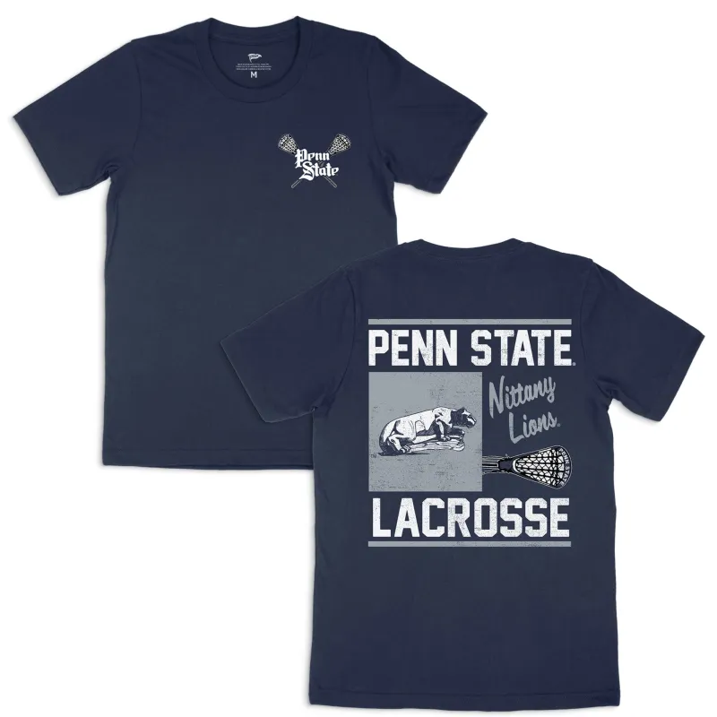 Penn State Vintage Hi-Wall Lacrosse Tee made by Streaker Sports
