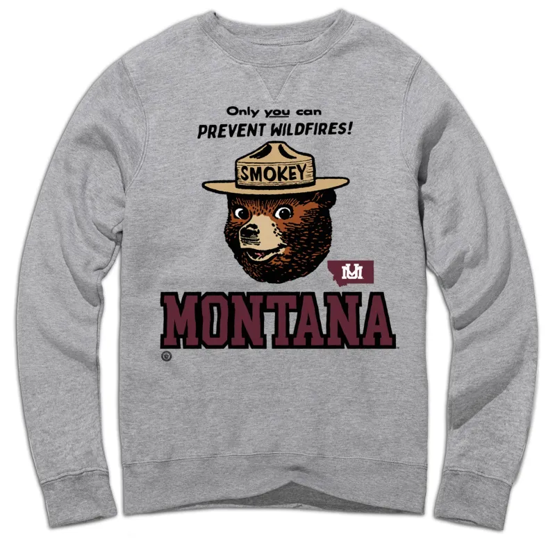 Smokey x Montana Campus Crewneck Sweatshirt made by Streaker Sports