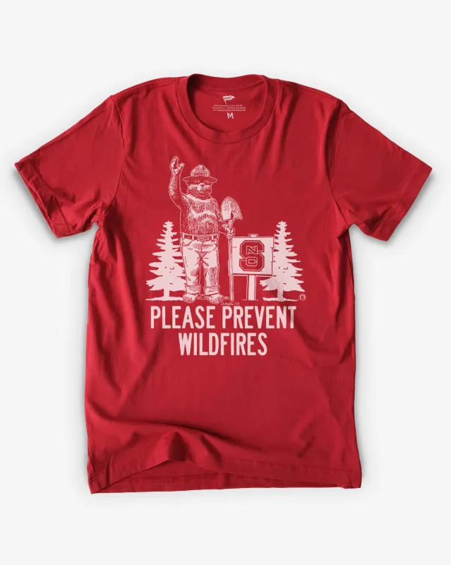 Smokey x NC State Please Prevent Wildfires Tee made by Streaker Sports