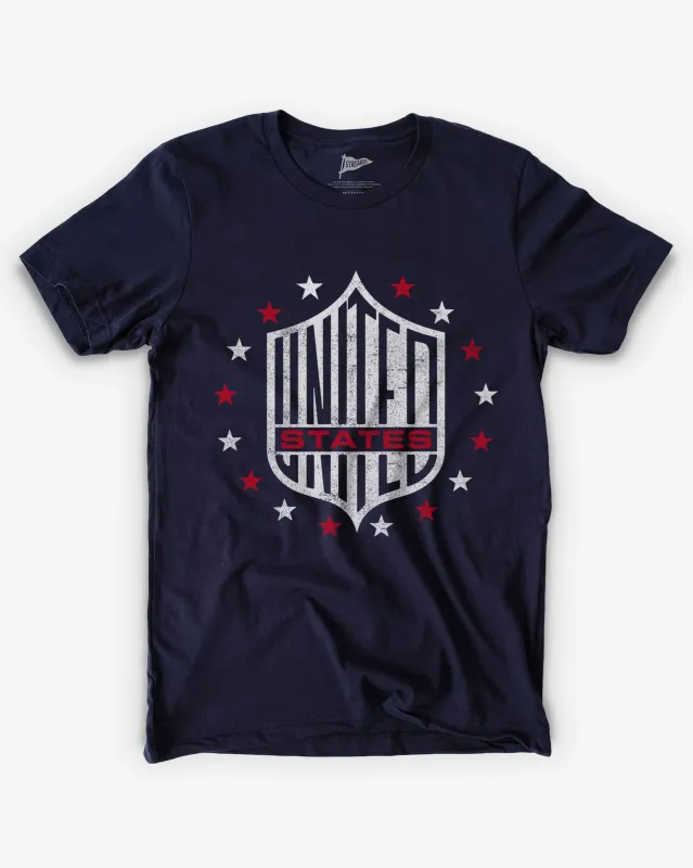 USA Vintage Shield Tee made by Streaker Sports