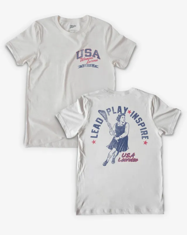 USA Women's Lacrosse 100 Years Tee made by Streaker Sports