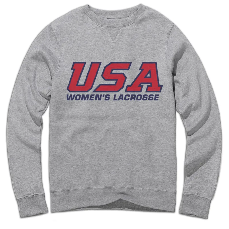 USA Women's Lacrosse Vintage Crewneck Sweatshirt made by Streaker Sports