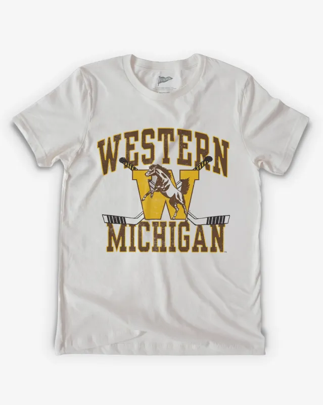 Western Michigan Vintage HockeyTee made by Streaker Sports