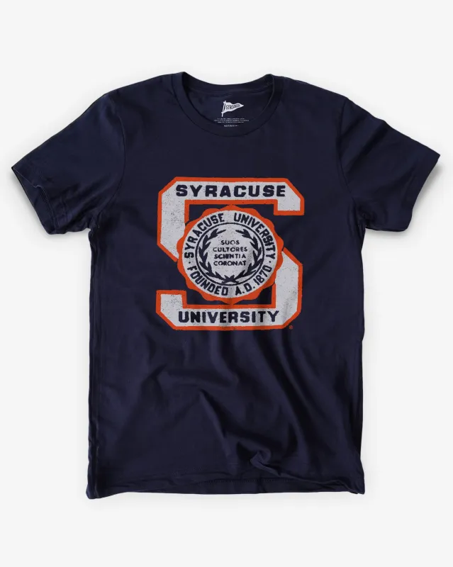Syracuse Vintage Letterman Tee made by Streaker Sports