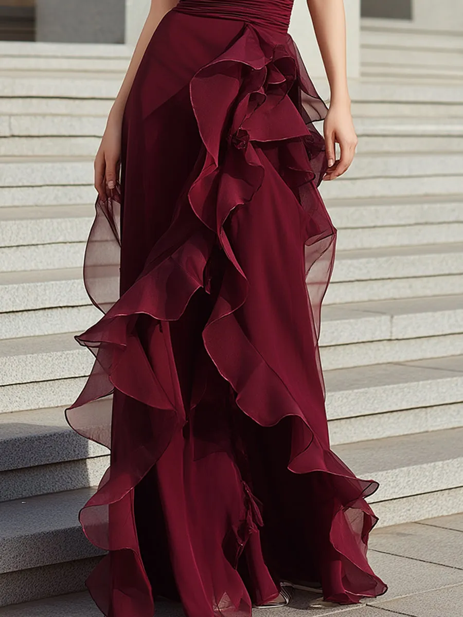 Elegant Halter Neck Evening Gown With Draped Design sold by Mooyius product image thumbnail 3
