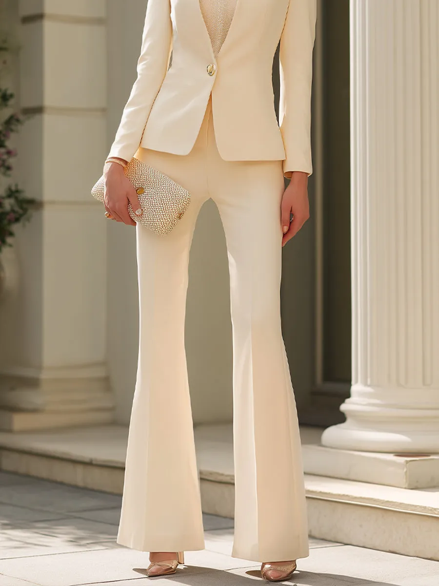 Single-Button Tailored Blazer And Flared Trousers Set sold by Mooyius product image thumbnail 4