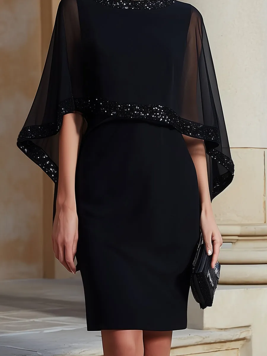 Mbellished Cape-Sleeve Sheath Dress sold by Mooyius product image thumbnail 4