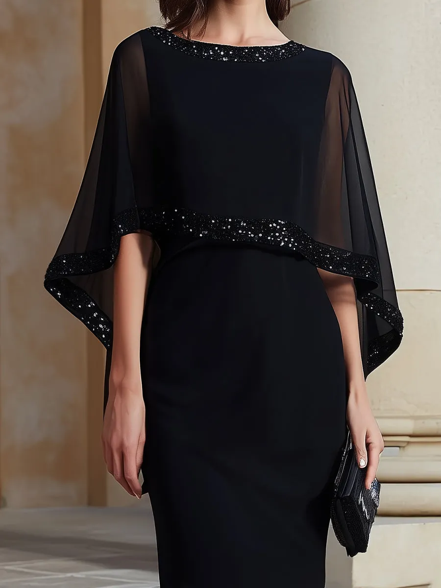 Mbellished Cape-Sleeve Sheath Dress sold by Mooyius product image thumbnail 3