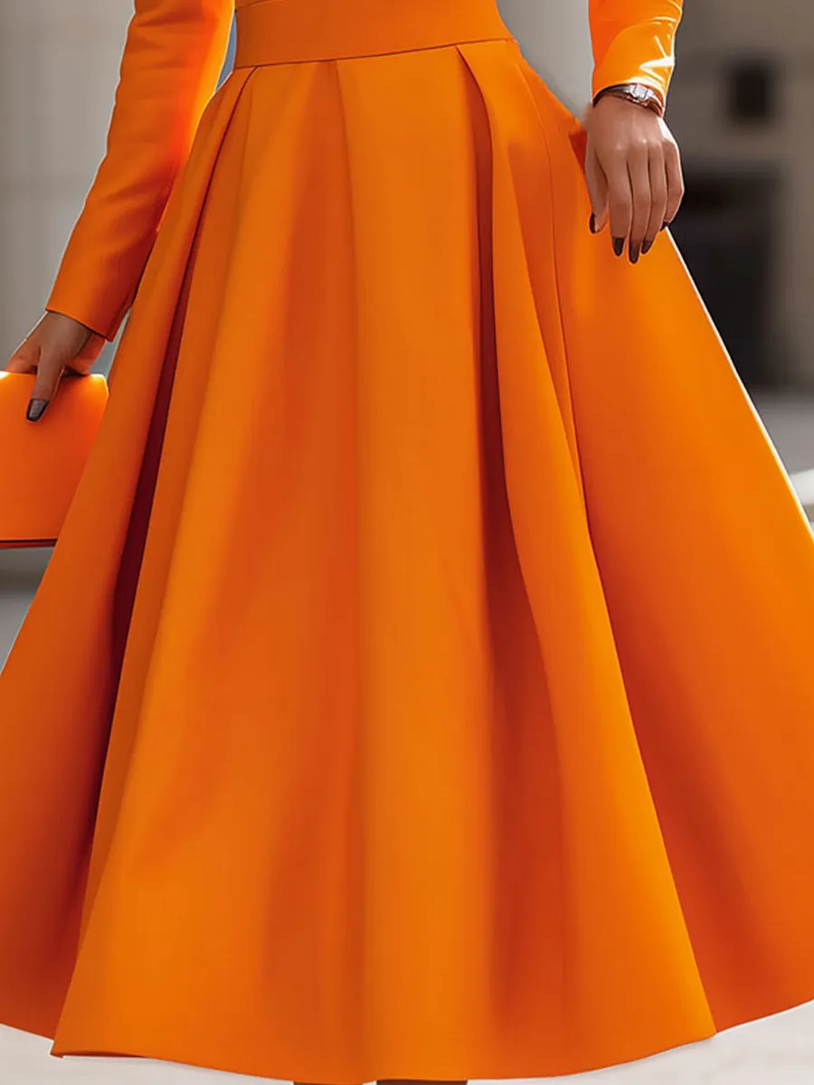 Radiant Elegance: Sophisticated Long-Sleeve Dress With Flair sold by Mooyius product image thumbnail 4
