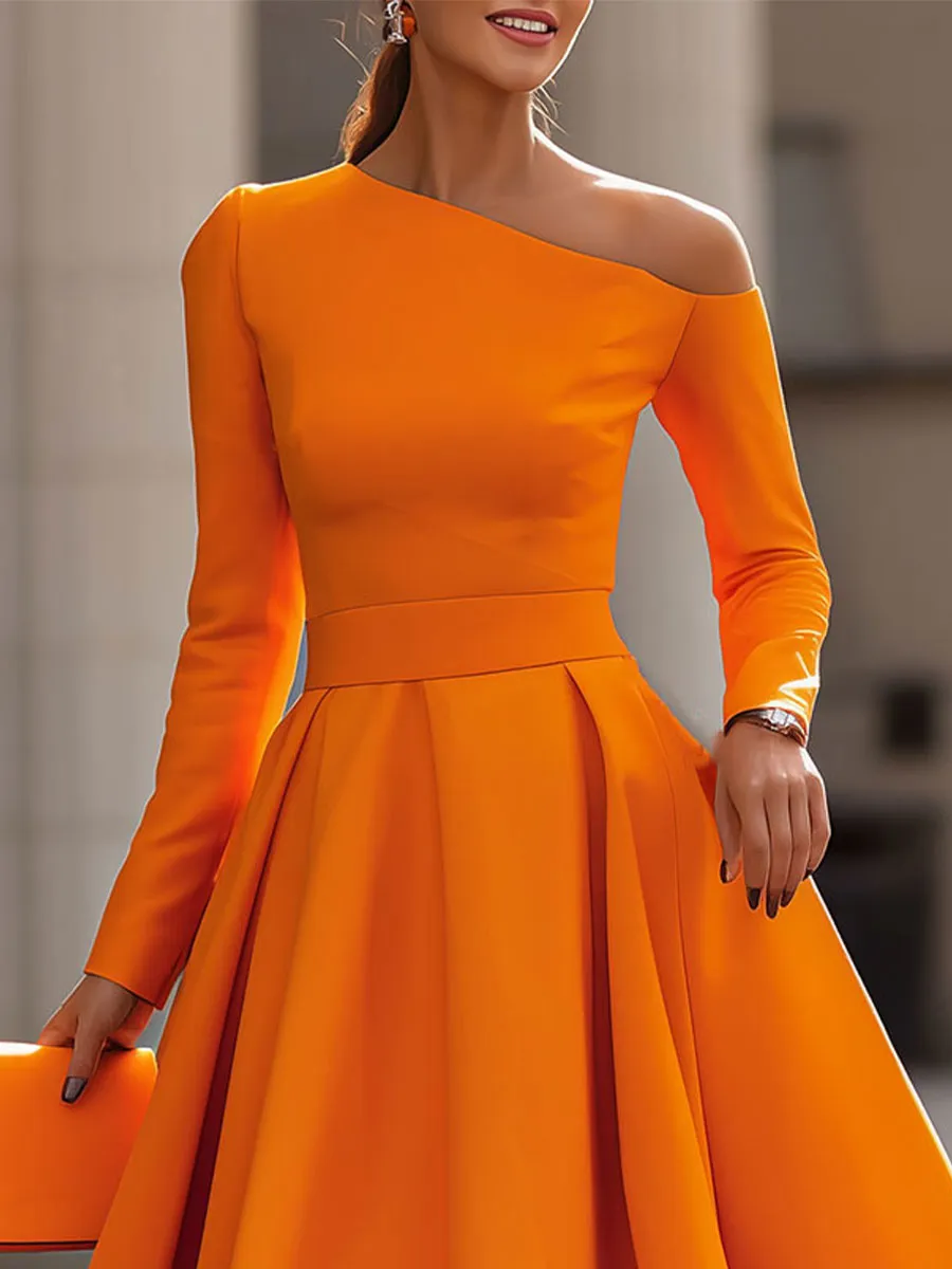 Radiant Elegance: Sophisticated Long-Sleeve Dress With Flair sold by Mooyius product image thumbnail 3