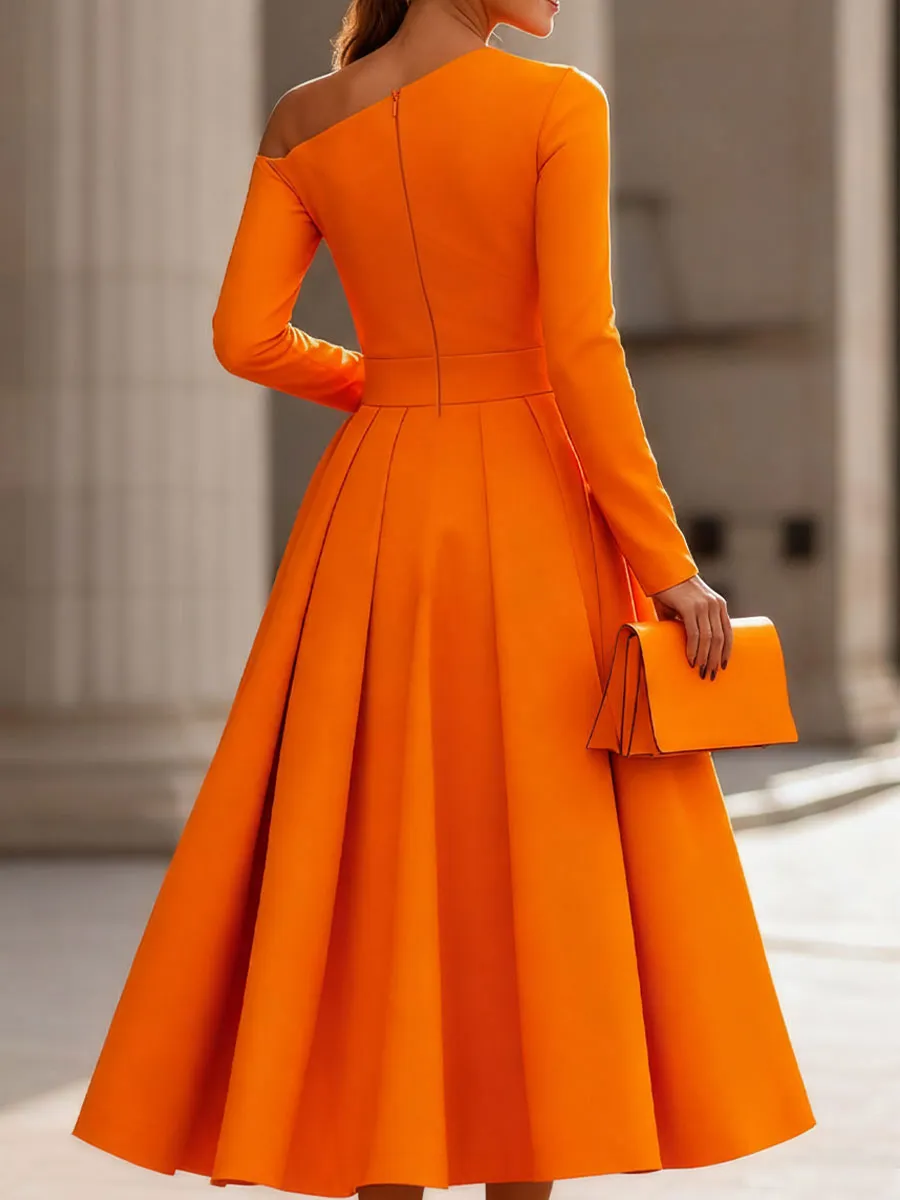 Radiant Elegance: Sophisticated Long-Sleeve Dress With Flair sold by Mooyius product image thumbnail 5