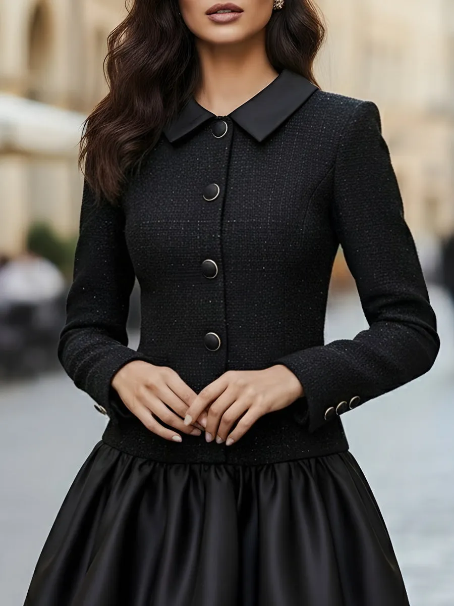 Tweed And Satin Bubble Hem Dress sold by Mooyius product image thumbnail 3