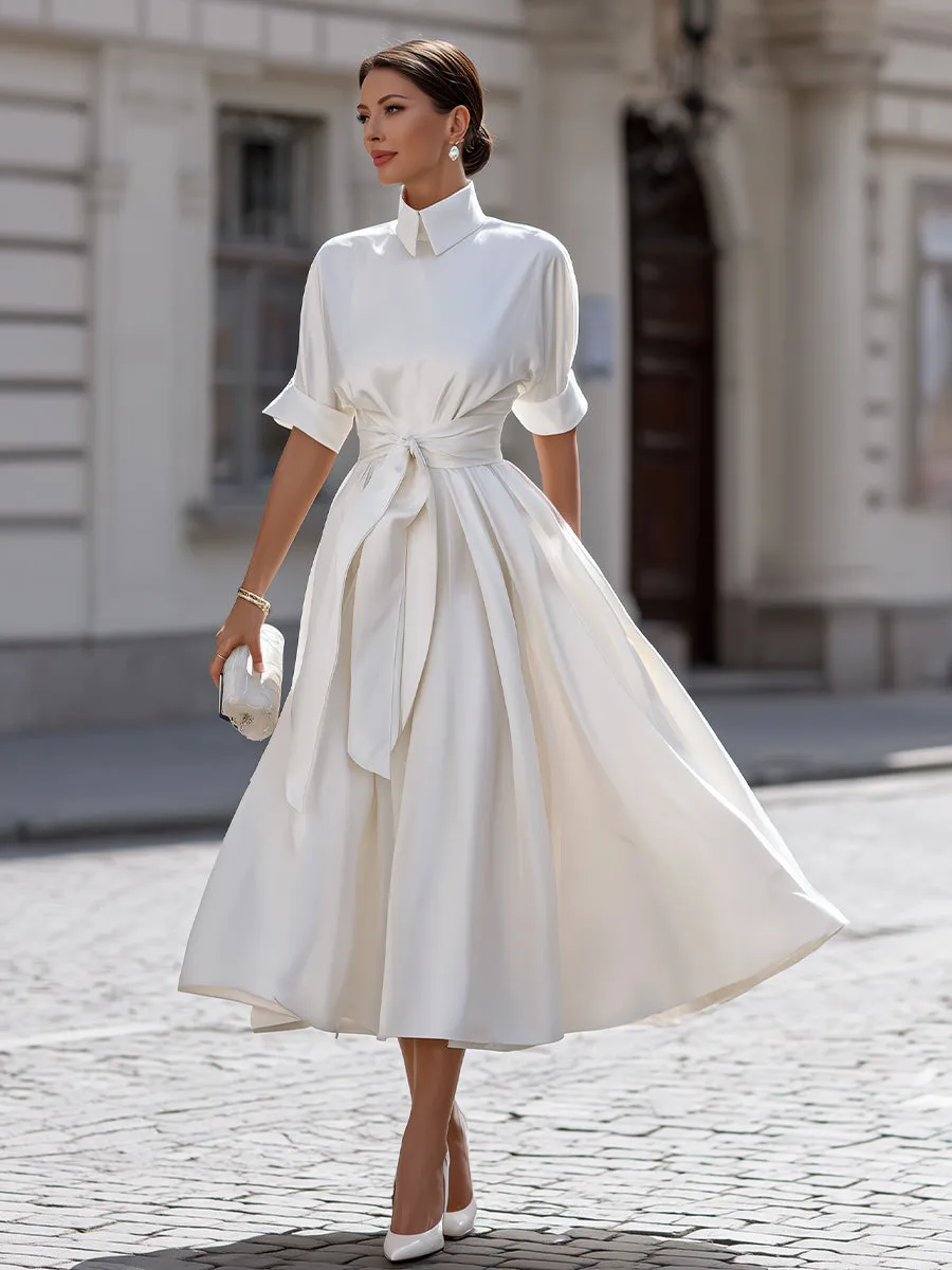Belted Shirt-Style Midi Dress sold by Mooyius product image thumbnail 2
