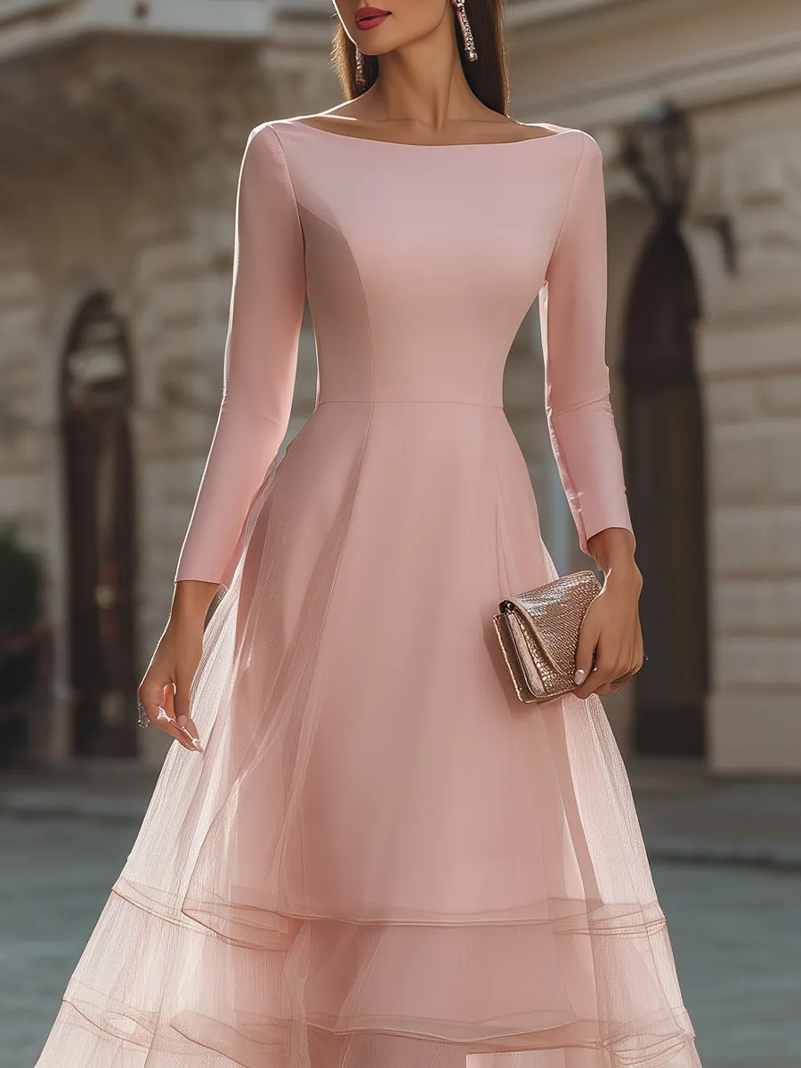 Long Sleeve Layered Midi Dress With Defined Waist sold by Mooyius product image thumbnail 3